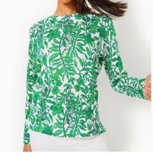 NEW Lilly Pulitzer Our classic Elsa Top Lilly Pulitzer Green Floral Long Sleeve